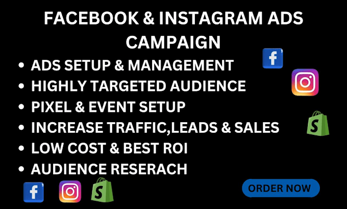 Gig Preview - Setup and manage your facebook and instagram ads campaign