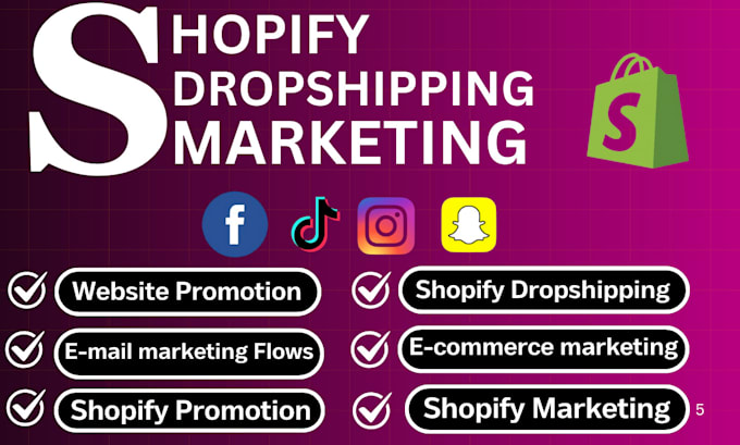 Gig Preview - Do shopify dropshipping marketing, website promotion to boost shopify sales