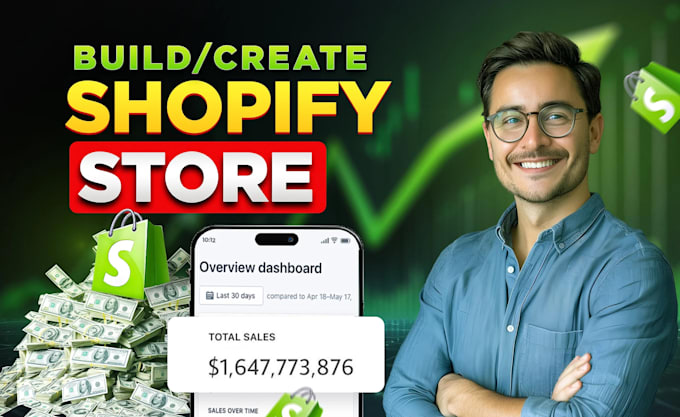 Gig Preview - Build, design, create shopify store, shopify dropshipping