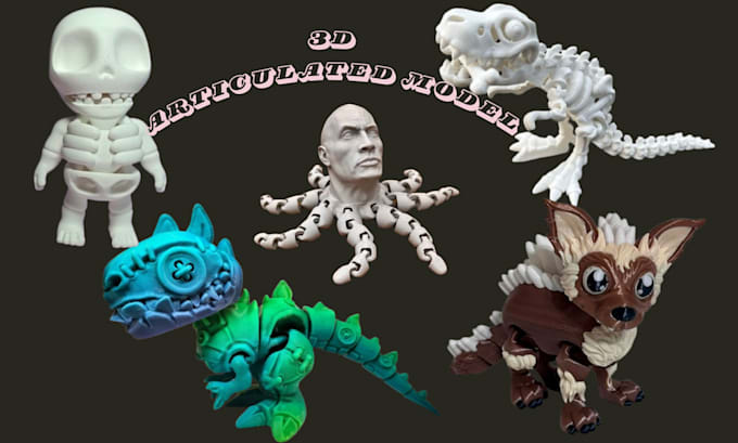 Gig Preview - Sculpt 3d articulated characters 3d bjd flexi model separated model pet stl file