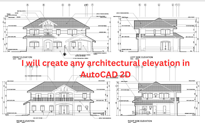 Gig Preview - Create any architectural elevation in autocad 2d