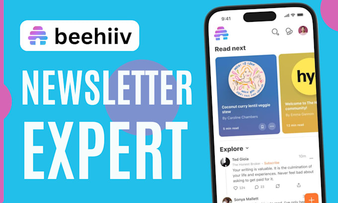 Gig Preview - Setup beehiiv newsletter, beehive landing page design