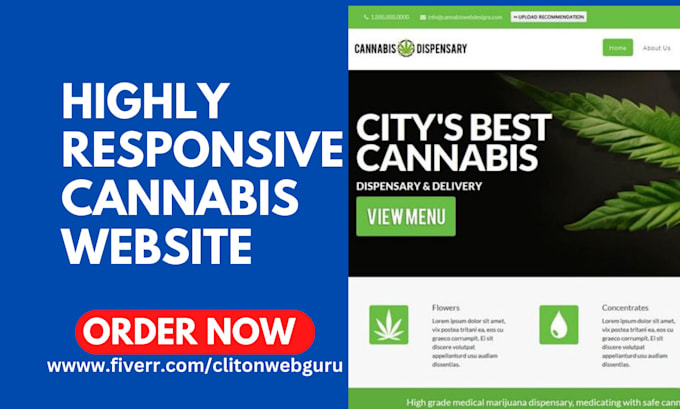 Gig Preview - Design medical cannabis website hemp weed marijuana vape cbd ecommerce website