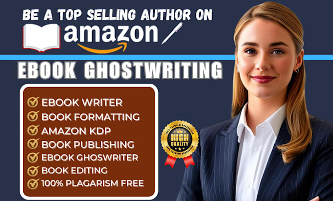 Gig Preview - Ebook ghostwriter KDP book writer rewrite books and ebook writing non ficition