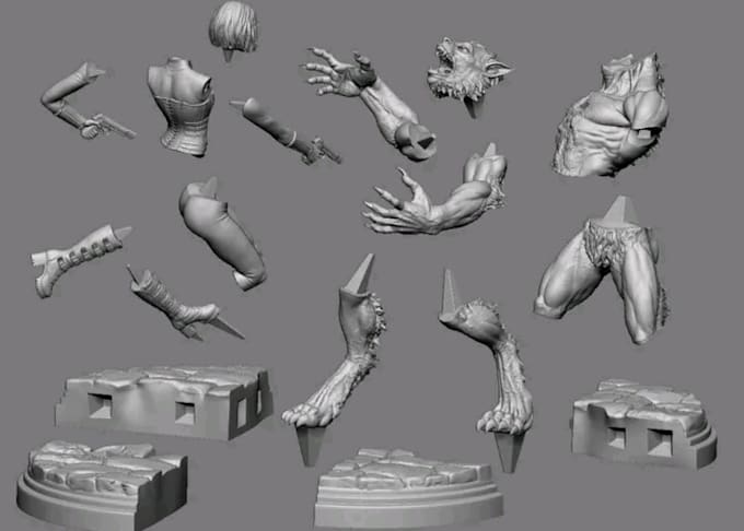 Gig Preview - Cut and key 3d model,digital sculpture, statue action figurine,zremesh for print