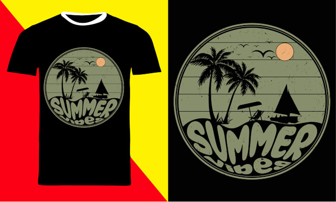 Gig Preview - Create unique typography and summer t shirt design