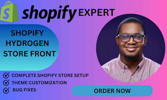 Gig Preview - Create hydrogen shopify store UI UX design, custom shopify store, dropshipping