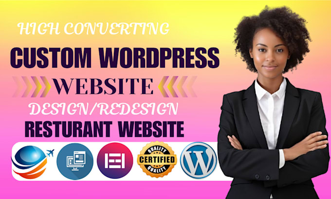 Gig Preview - High converting landing pages custom wordpress sites, restaurants travel booking