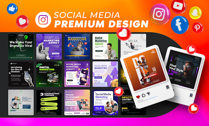 Gig Preview - Design premium instagram posts and youtube thumbnails