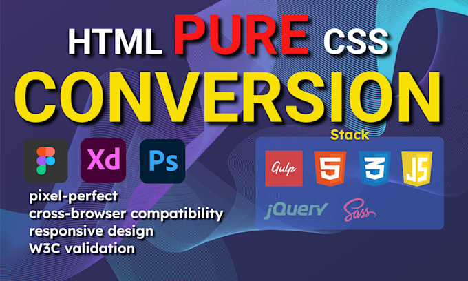 Gig Preview - Convert PSD to html and pure css, figma to html and pure css
