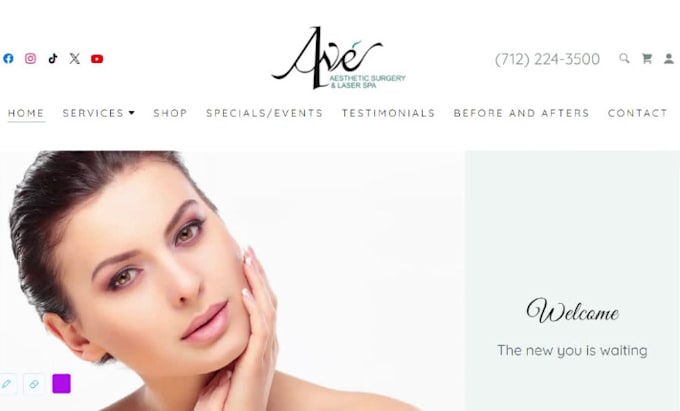 Gig Preview - Med spa website, medical spa website, medspa website, beauty, botox appointment