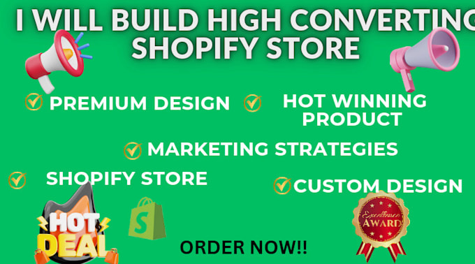 Gig Preview - Build high converting shopify dropshipping store or shopify website