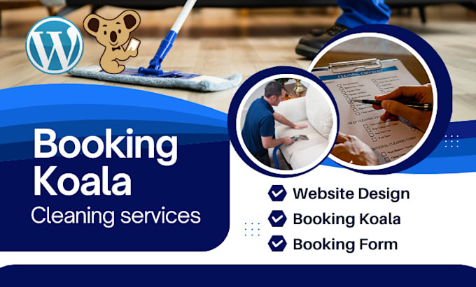 Gig Preview - Setup booking koala cleaning website design and service to boost your business