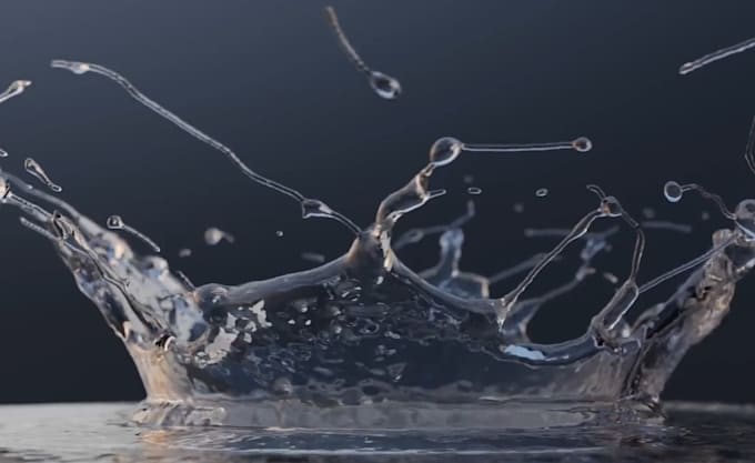 Bestseller - realistic 3d water simulation, cgi vfx, liquid animation, 3d fluid animation