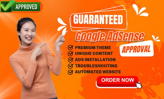 Gig Preview - Get guaranteed google adsense approval on your niche website fix adsense issues