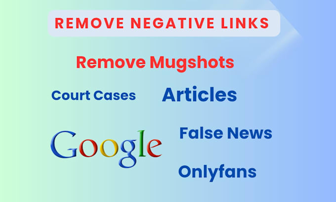 Gig Preview - Permanently remove mugshots delete negative links articles news cases on google