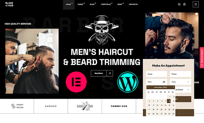 Gig Preview - Create the website for a barbershop