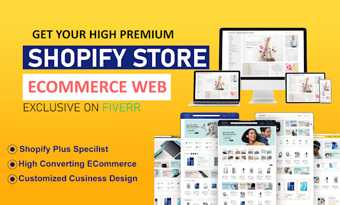 Gig Preview - Build shopify online store, design shopify ecommerce website