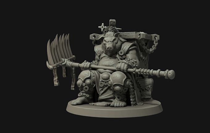 Gig Preview - Professional 3d miniature sculpting, figurine, 3d printable dnd stl file model