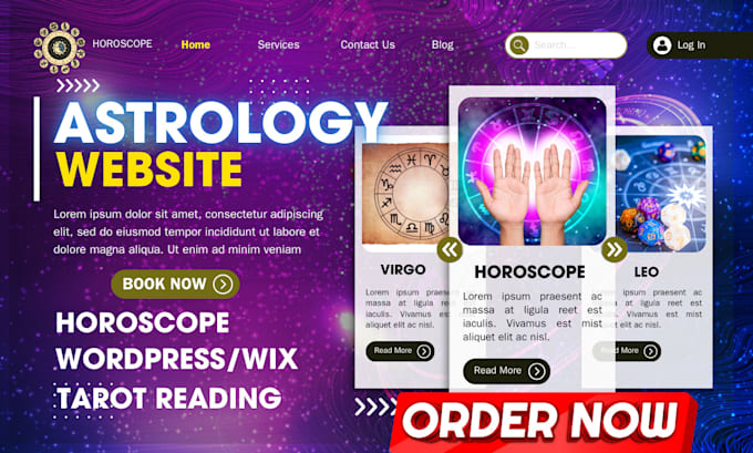 Gig Preview - Astrology website horoscope website tarot reading website spiritual website