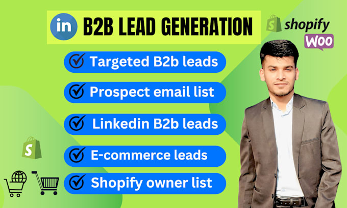 Gig Preview - Do b2b lead generation, shopify ecommerce leads, shopify store owner list