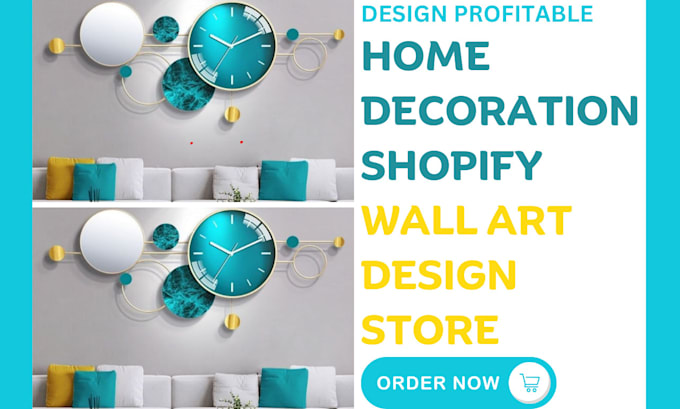 Gig Preview - Design home decoration shopify wall art design store