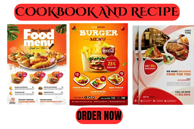 Gig Preview - Design and write recipes for cookbook, food recipes and ebook