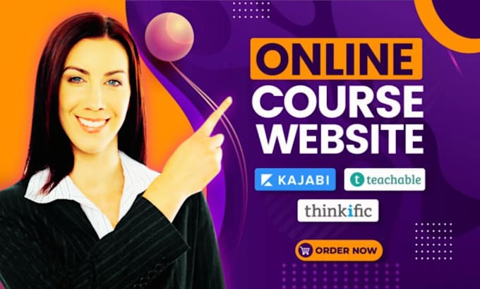 Gig Preview - Build kajabi, thinkific, teachable online course websites