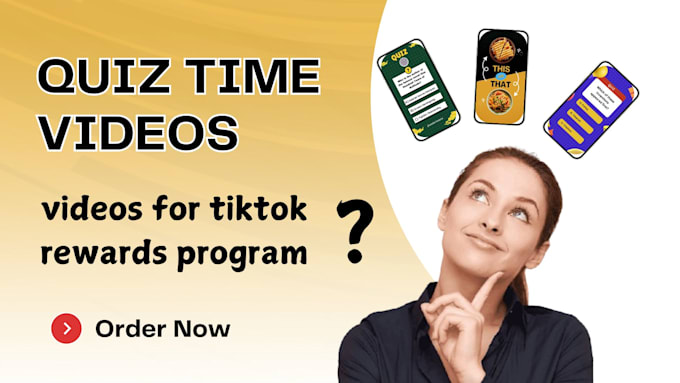 Gig Preview - Create a custom quiz videos for tiktok rewards program