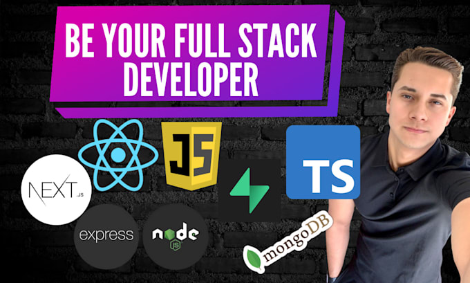 Gig Preview - Be your full stack developer nextjs, typescript, nodejs, reactjs, mongodb, etc