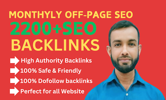 Gig Preview - Do monthly off page SEO service to rank your website, high quality backlinks