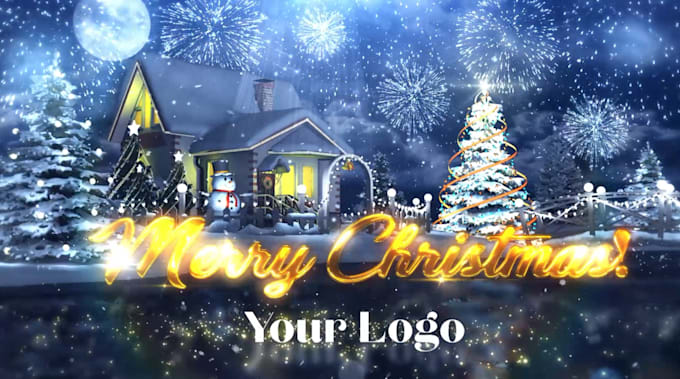 Gig Preview - Put your logo text in christmas video and make beautiful christmas greeting