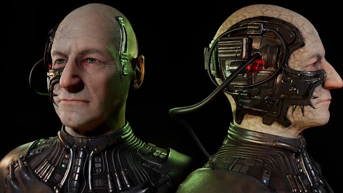 Gig Preview - 3d metahuman realistic sci fi game character model  human avatar 3d robot assets