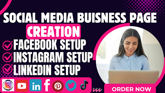 Bestseller - setup facebook business page, instagram, youtube and all social media accounts