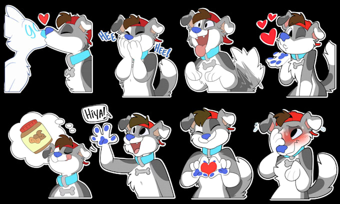 Gig Preview - Draw furry telegram sticker fursona animated sticker emoji furry art stickers