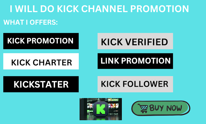 Gig Preview - Do kick channel promotion, channel marketing, kick verified, kick charter