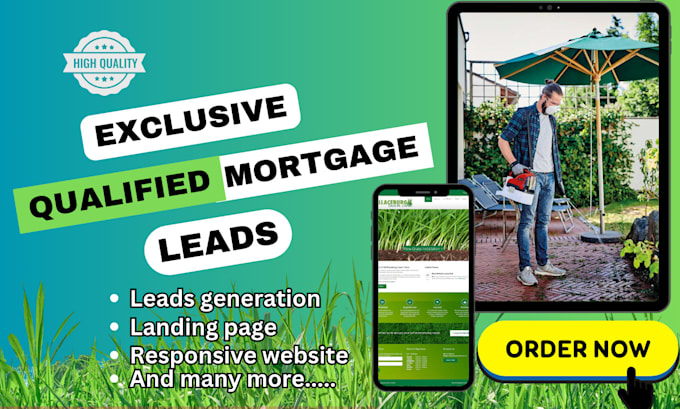 Gig Preview - Generate lawn care leads landscaping lawn care landing page lawn care website