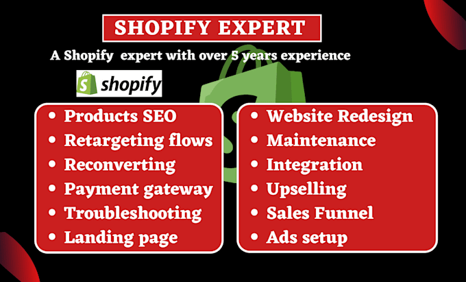 Gig Preview - Fix shopify store issues like redesign, speed, theme, payment, SEO, conversion