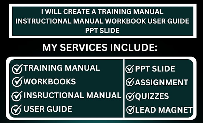 Gig Preview - Design or redesign your instruction training manual workbook employee handbook