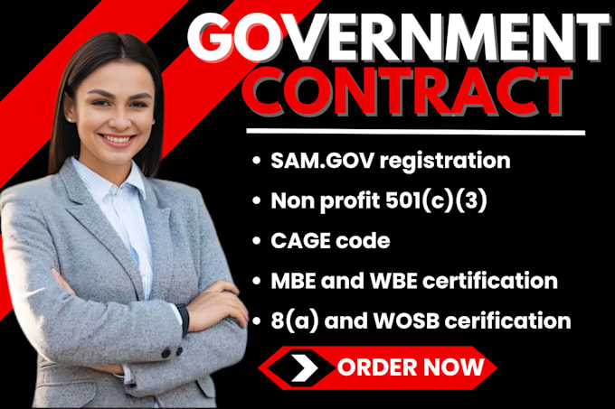 Gig Preview - Do samgov registration mbe certification 8a wosb wbe mbe cage code 501c3