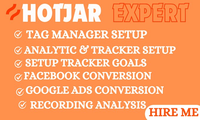 Gig Preview - Setup google tag manager, analytics, hotjar, search console, facebook paxel