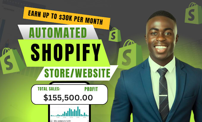 Gig Preview - Build an automated dropshipping shopify store,shopify automation,shopify website