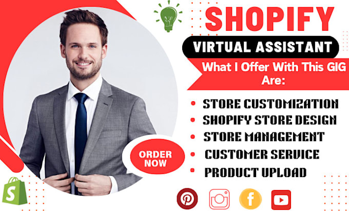 Gig Preview - Be your shopify store manager shopify virtual assistant complete shopify sales