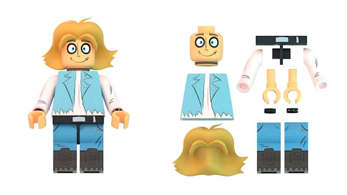 Gig Preview - Design a custom 3d lego model, lego miniature, 3d minifigure, 3d model