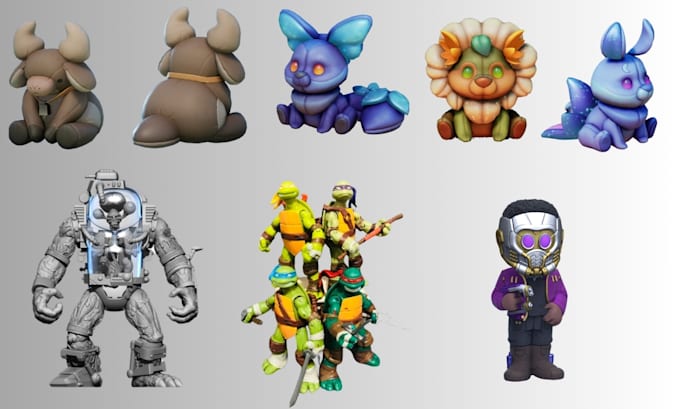 Gig Preview - Sculpt 3d character, vinyl toy, vinyl plushie, action figure, miniatures