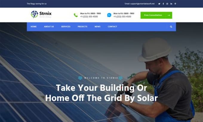 Gig Preview - Design solar roofing solar panel solar appointment chimney landing page website