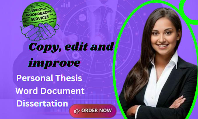 Gig Preview - Copy edit, improve personal thesis and dissertation word document apa citation