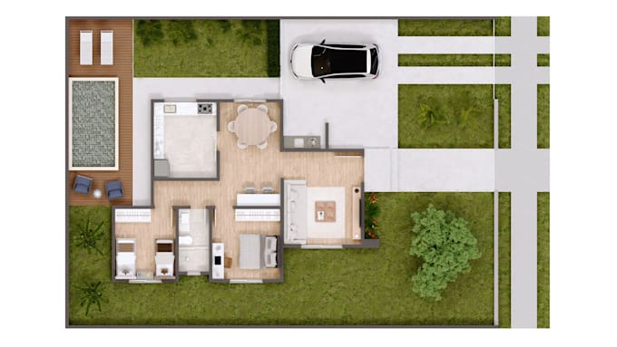 Gig Preview - High quality 2d to 3d floor plan conversion