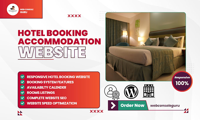 Gig Preview - Design hotel booking airbnb accommodation rental apartment letting hotel website