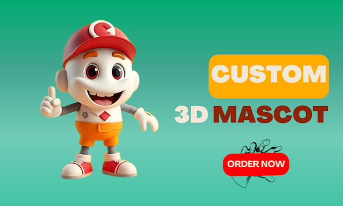 Gig Preview - 3d mascot cartoon character custom 2d to 3d mascot logo toy game character